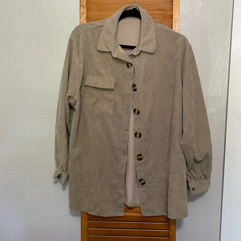 Nasty Gal Toffee color corduroy button down